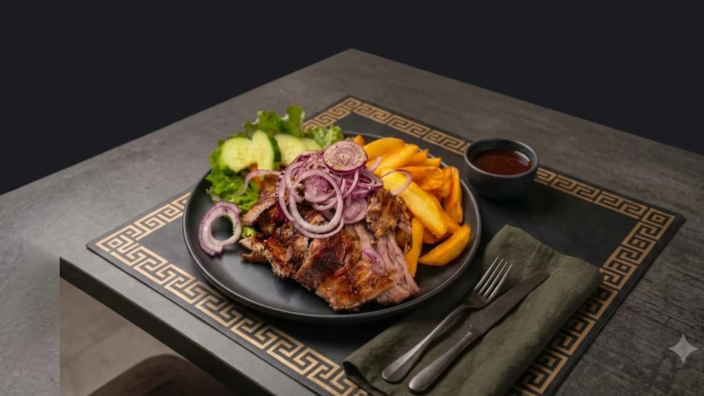 Authentisches griechisches Gyros im Restaurant Ariston Rerik